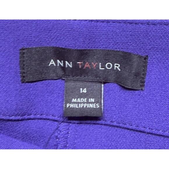 NWT Ann‎ Taylor The Slim High Rise Womens Stretch Ultra Violet Pants Trousers 14 - Picture 3 of 8